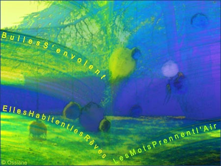 Bulles s'envolent, Elles habitent les rêves, Les mots prennent l'air.