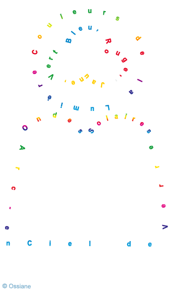 Bleu, Rouge, Jaune, Vert, Couleurs de la lumière, Arc-en-Ciel de Verre, Ondes Solaires.